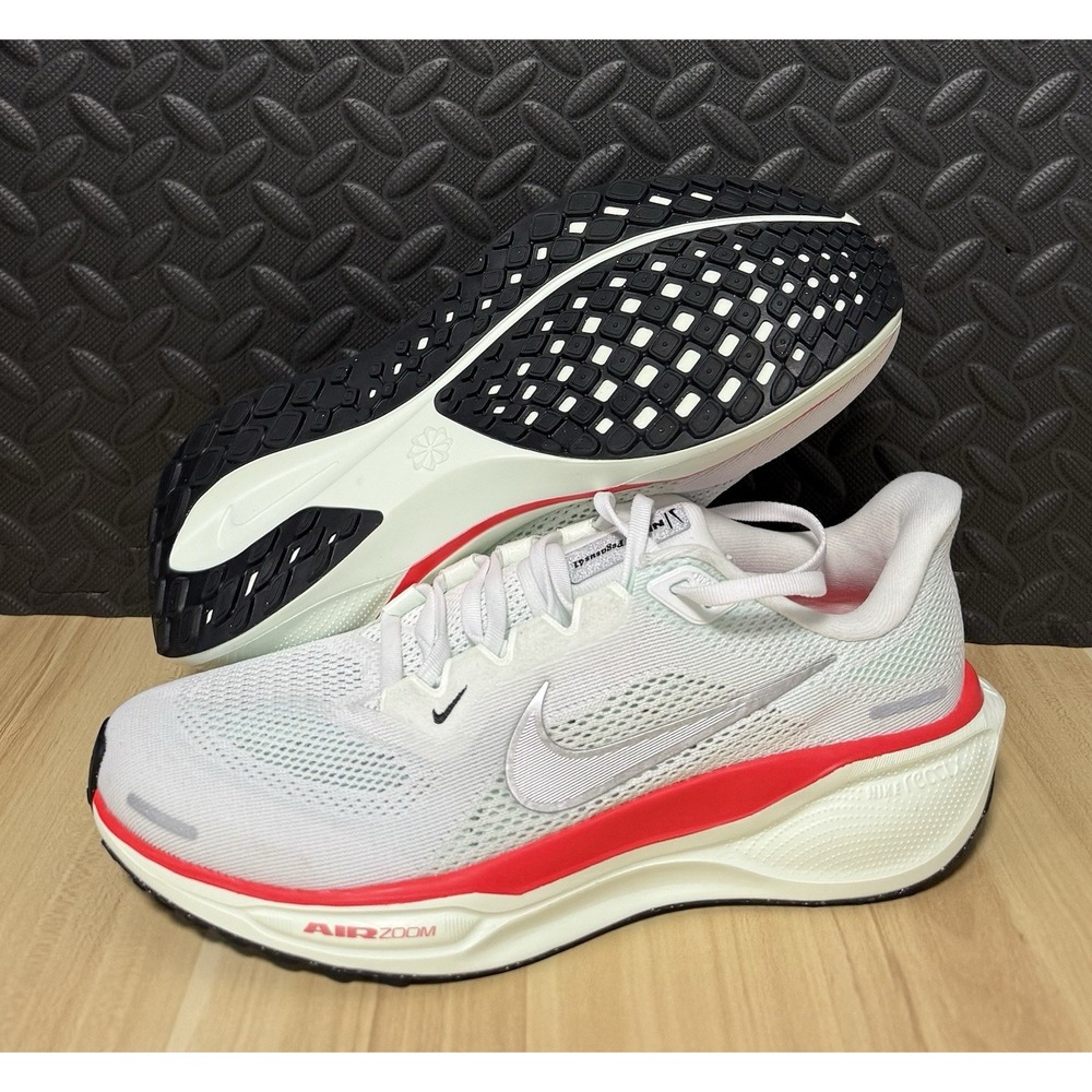 Air Zoom Pegasus 41 White Silver Red FD2722-115 Running Men Size 7 Womens Sz 8.5
